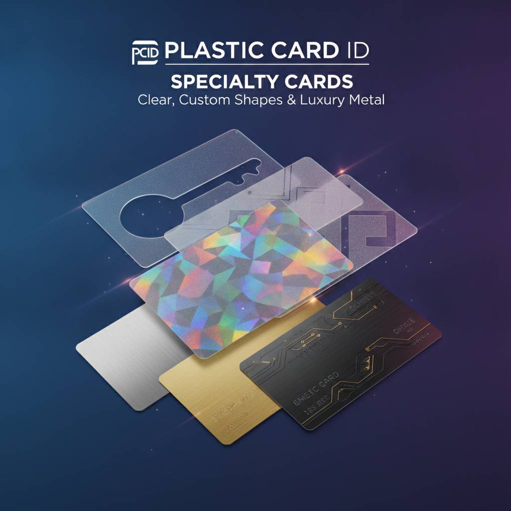 Specialty Cards: Clear, Custom Shapes, and Luxury Metal Options